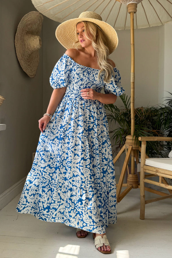 Violetta puuvillamekko, blue