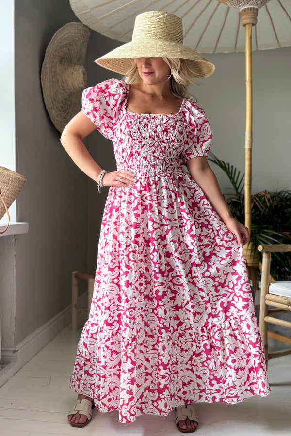 Violetta puuvillamekko, pink