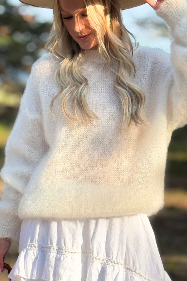 Warmness mohairneule, off white
