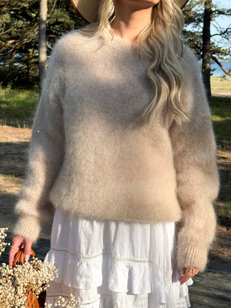Warmness mohairneule, beige