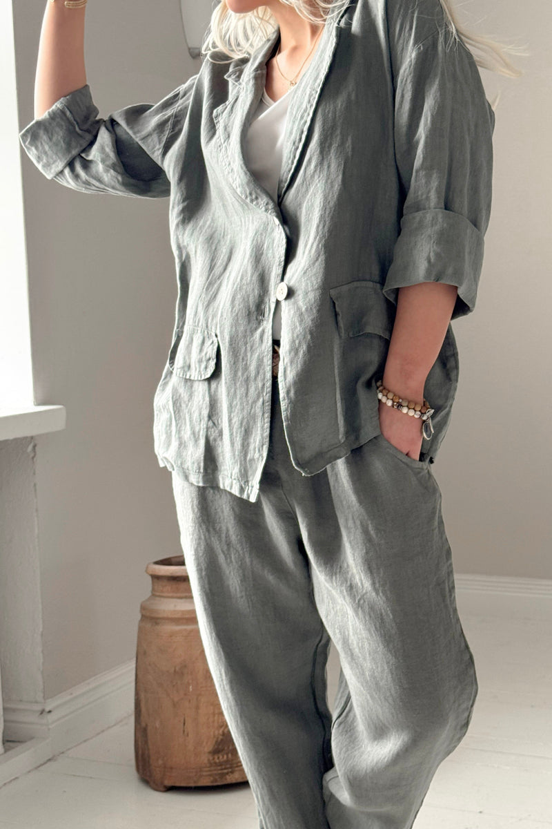 Weekend linen blazer, camo