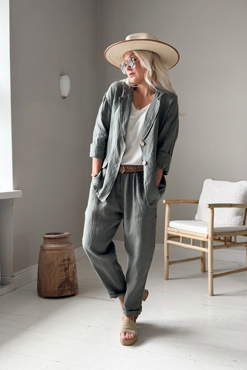 Weekend linen blazer, camo