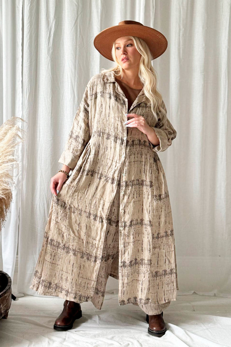 Wells linen dress, cashmere print