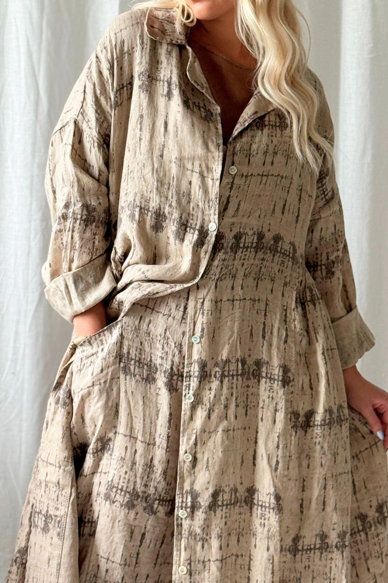 Wells linen dress, cashmere print