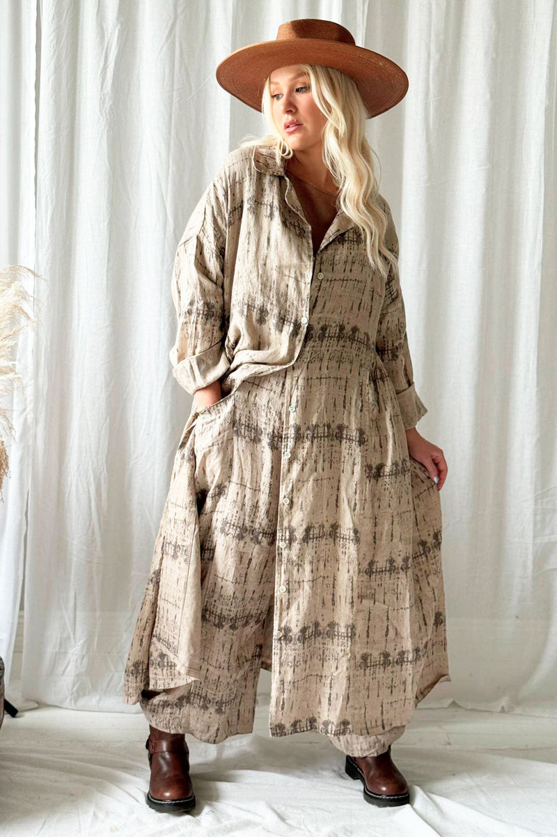 Wells linen dress, cashmere print