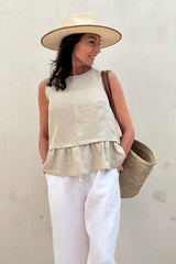 Willow linen top, natural