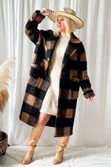 Winona wool coat, black/caramel