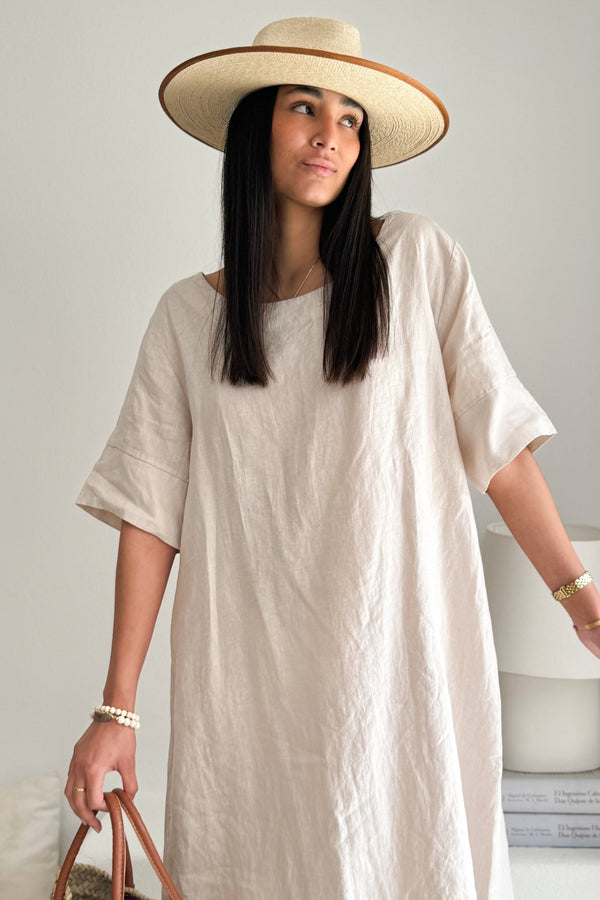 Wren linen dress, sand