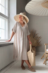 Yoko kaftan dress, sand