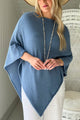 Zelie viskoosiponcho, denim blue
