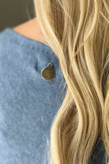 Zelie viscose poncho, denim blue