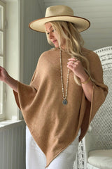 Zelie viskoosiponcho, caramel