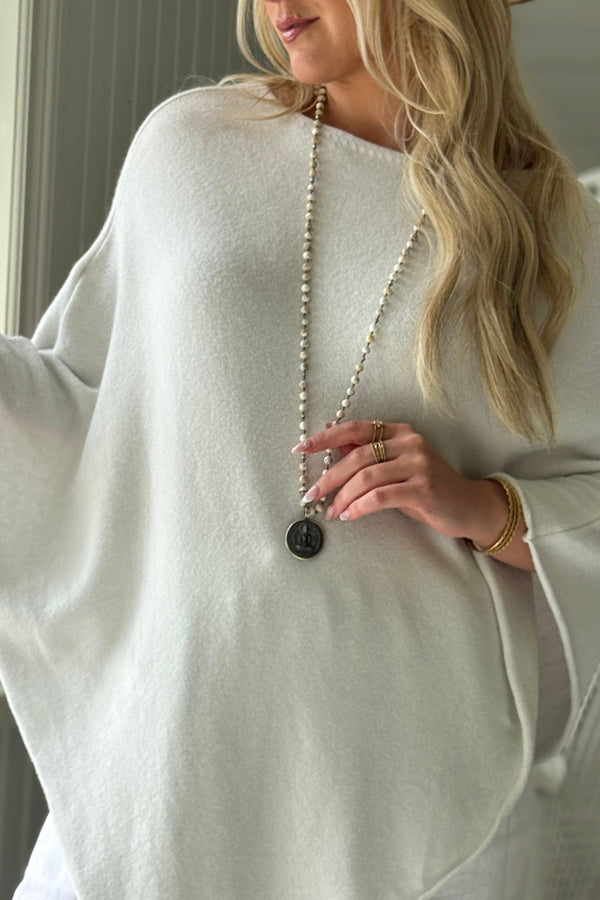 Zelie viskoosiponcho, silver