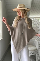 Zelie viskoosiponcho, taupe