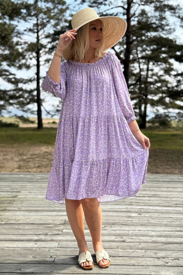 Abby viscose dress, lilac floral