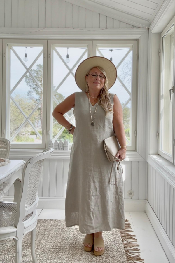 Ariel linen dress, natural