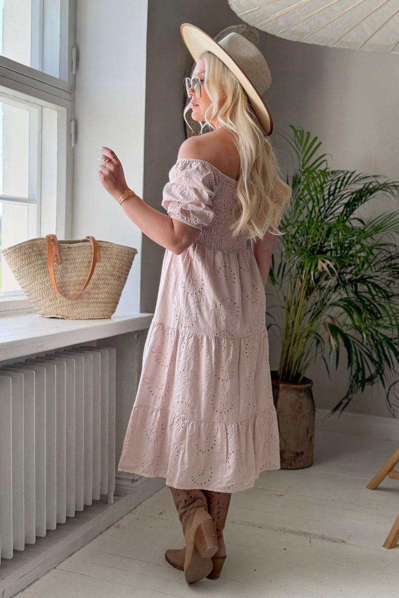 Aurelie puuvillamekko, vaaleanpunainen