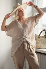 Azura linen top, natural