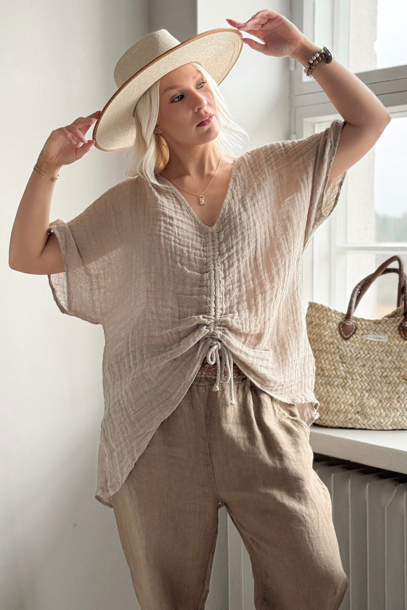 Azura linen top, natural