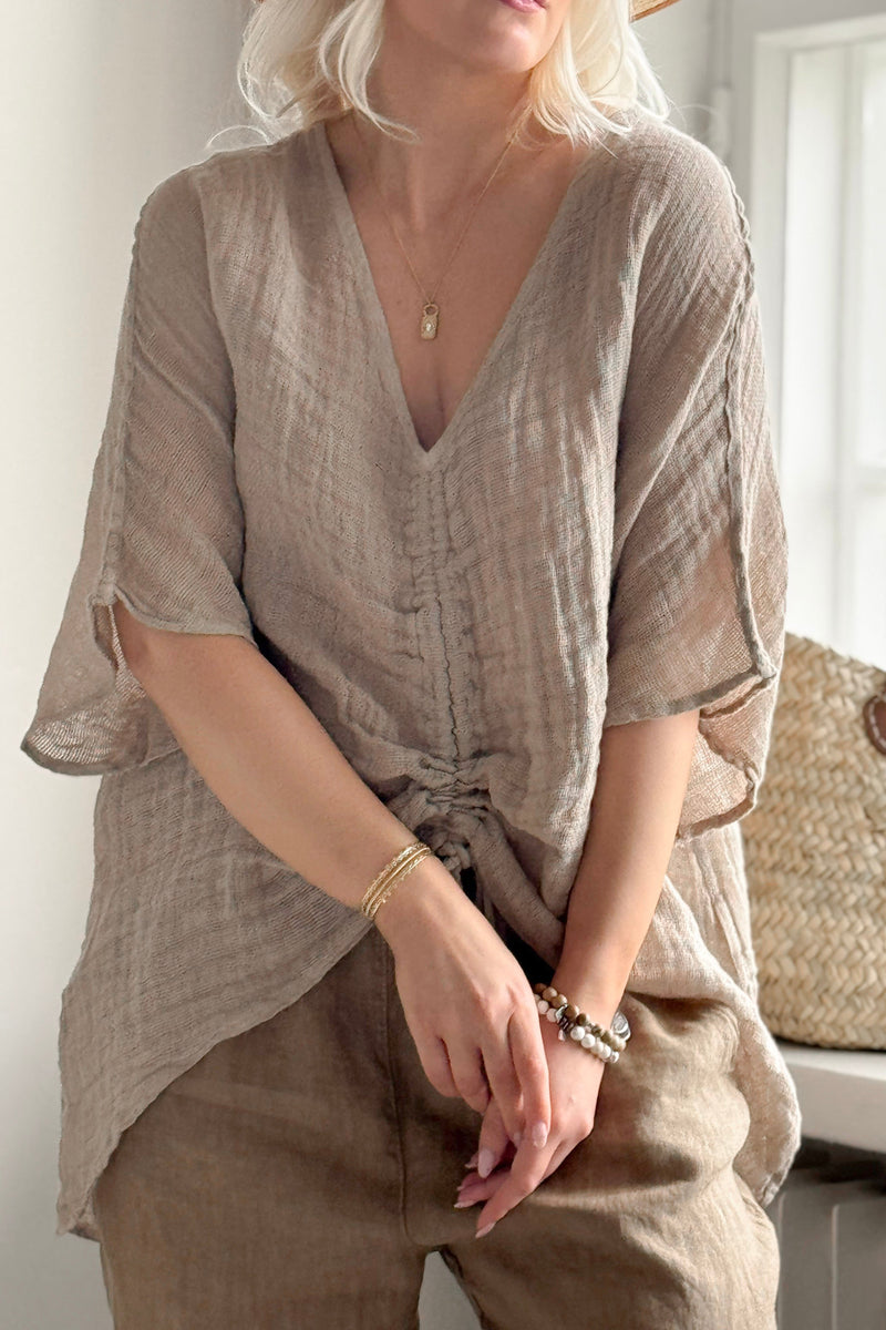 Azura linen top, natural