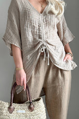 Azura linen top, natural