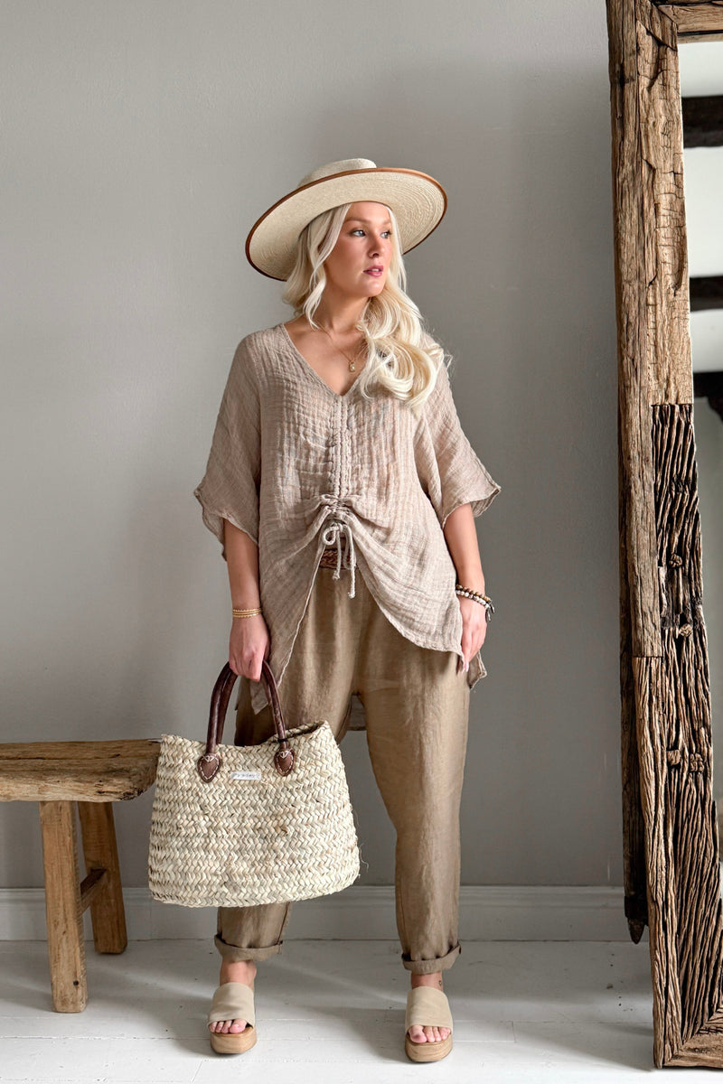 Azura linen top, natural