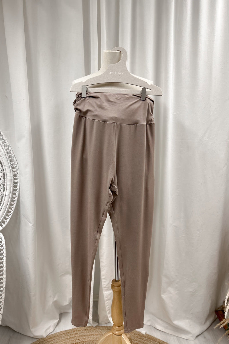 Bamboo Yoga pants, taupe