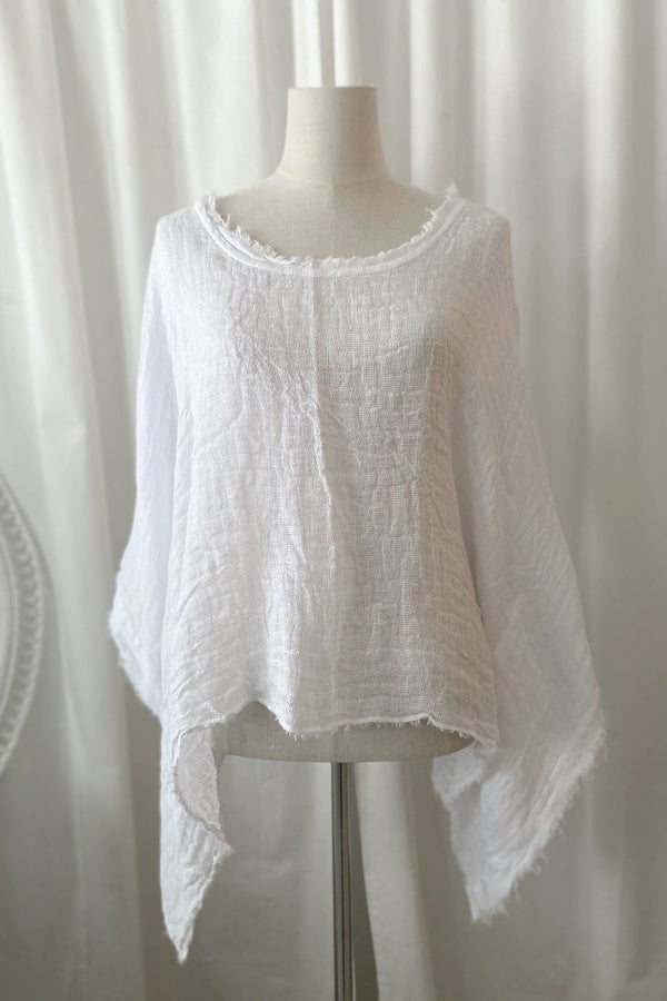 Mijas mesh top, white