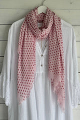 Bamboo huivi, dots pink