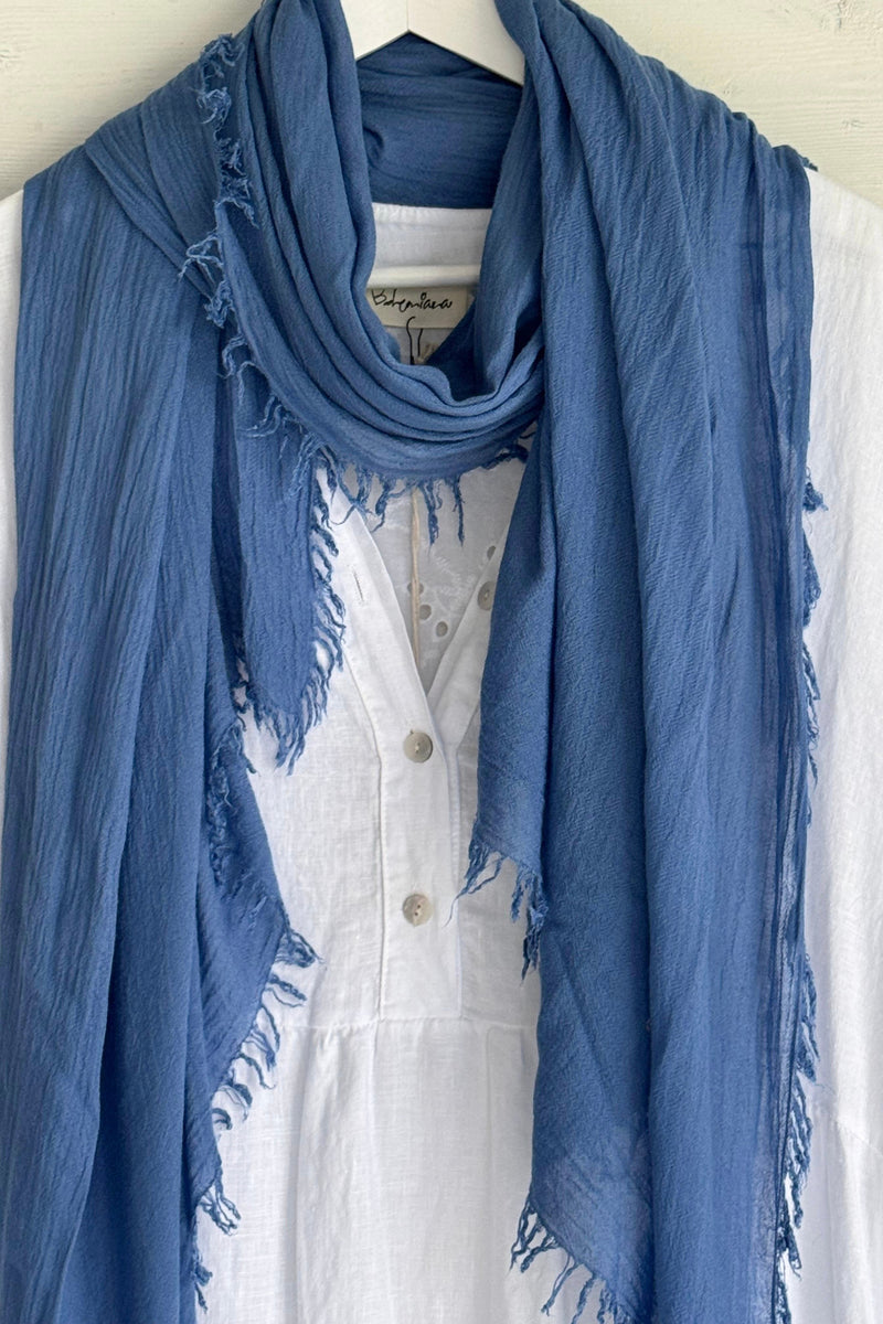 Bamboo scarf, denim blue