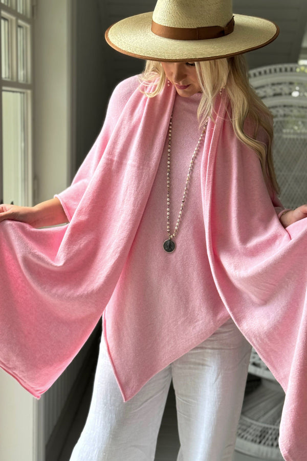 Bea viskoosi-neulehuivi, light pink