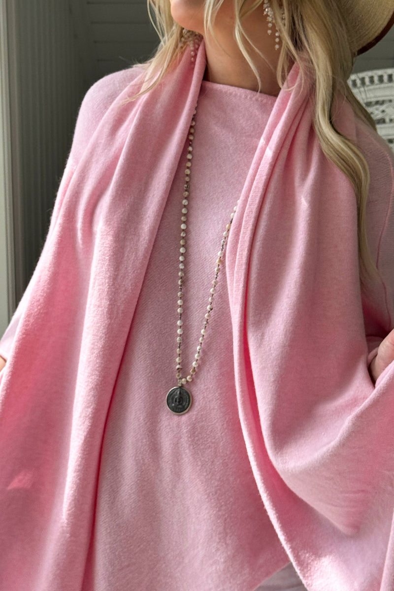 Bea viskoosi-neulehuivi, light pink