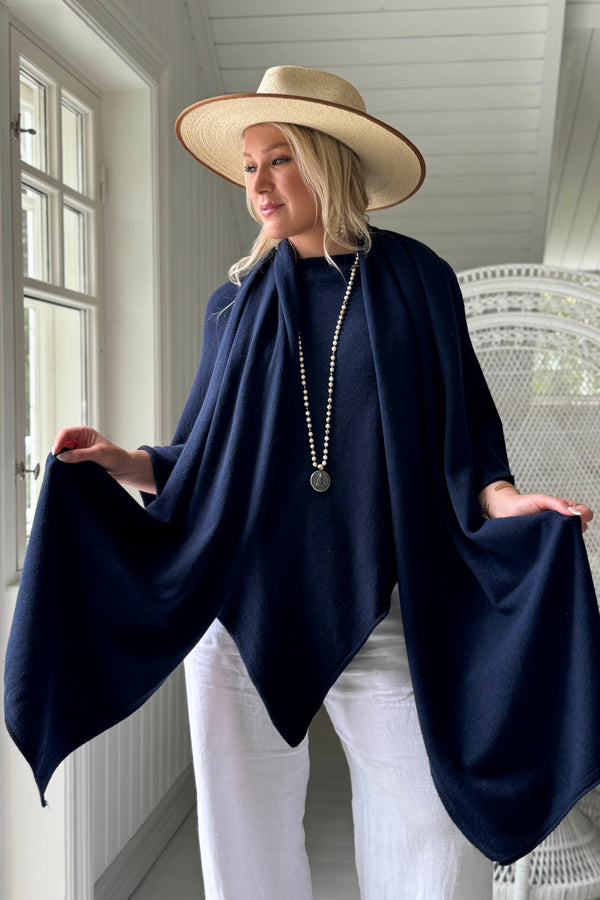 Bea viskoosi-neulehuivi, navy