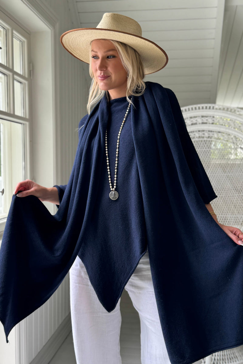 Bea viskoosi-neulehuivi, navy