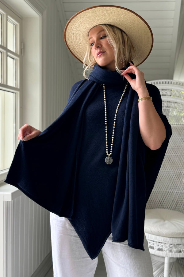 Bea viskoosi-neulehuivi, navy