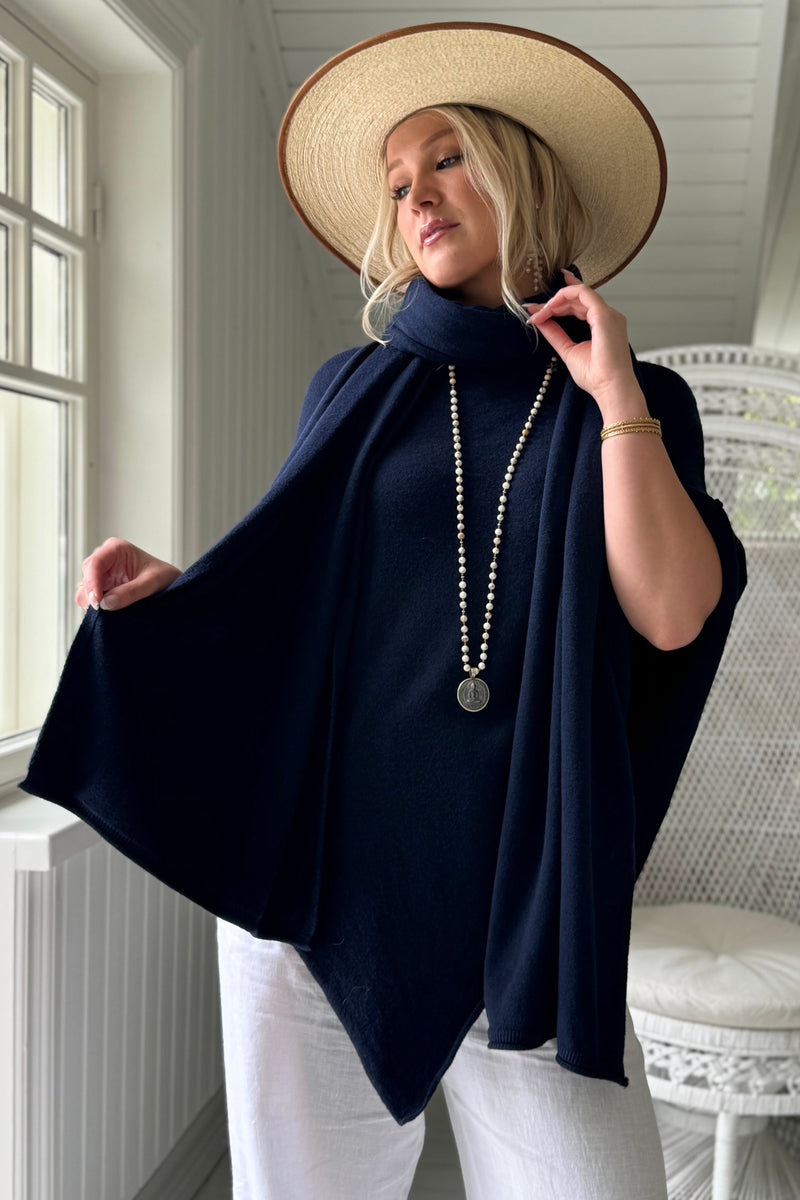 Bea viskoosi-neulehuivi, navy