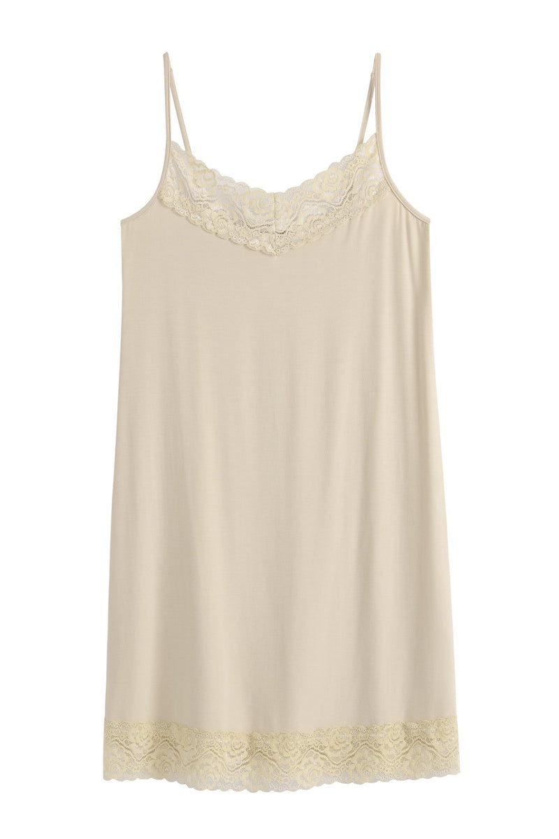 Bamboo Lace Joice slip dress, beige