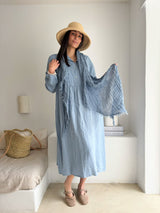 Boho mesh pellavahuivi, denim blue