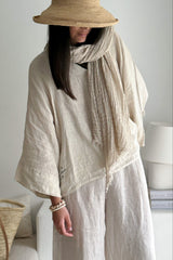 Boho mesh pellavahuivi, hiekka