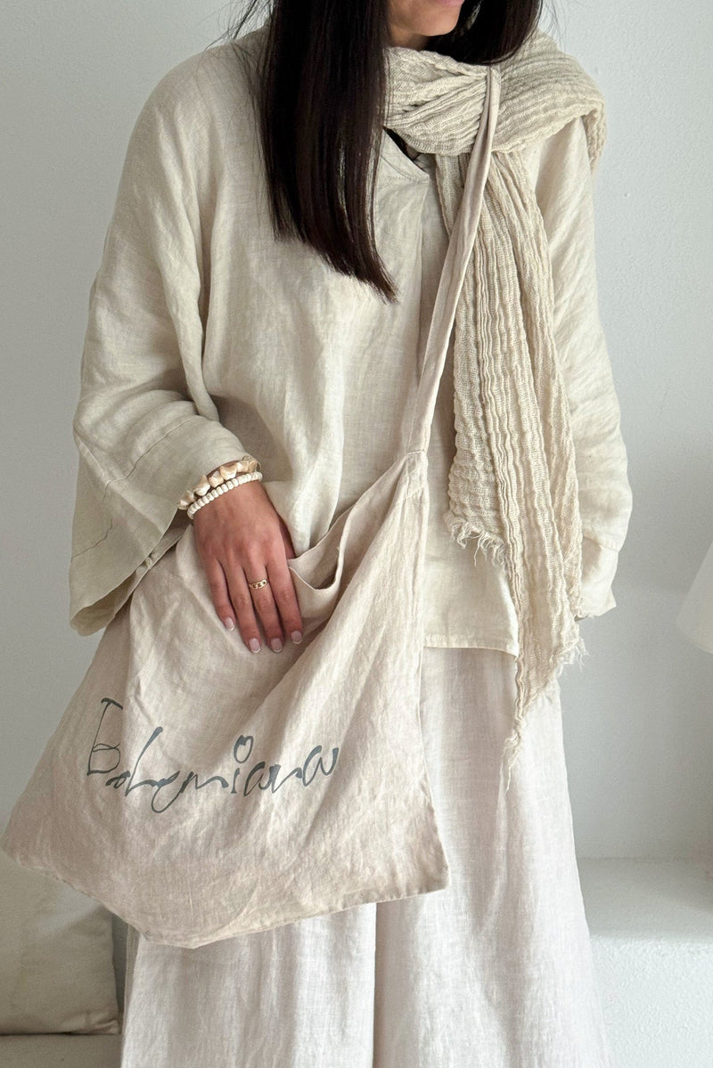 Boho mesh pellavahuivi, hiekka