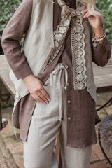 Bypias casual pellavajoggerit, natural