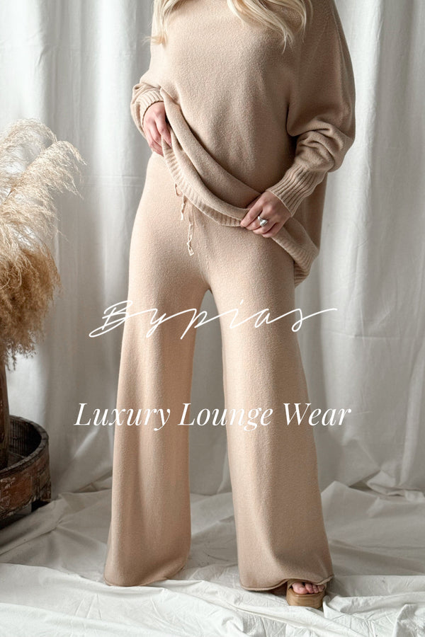 Lounge knit pants, beige