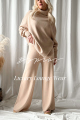 Lounge knit pants, beige