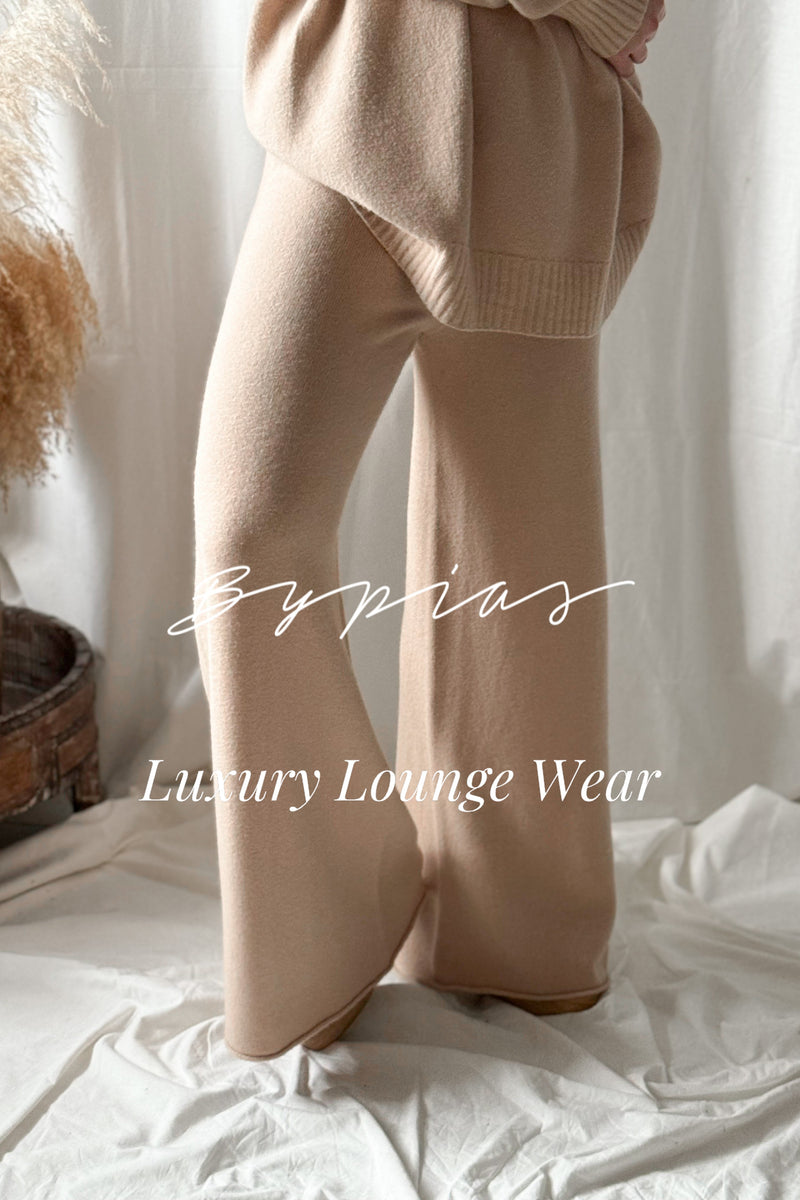 Lounge knit pants, beige