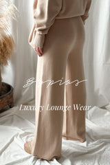 Lounge knit pants, beige