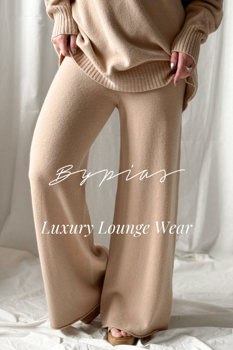 Lounge knit pants, beige