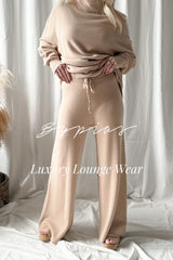 Lounge knit pants, beige