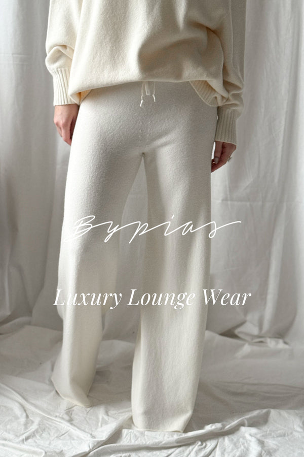 Lounge knit pants, off white