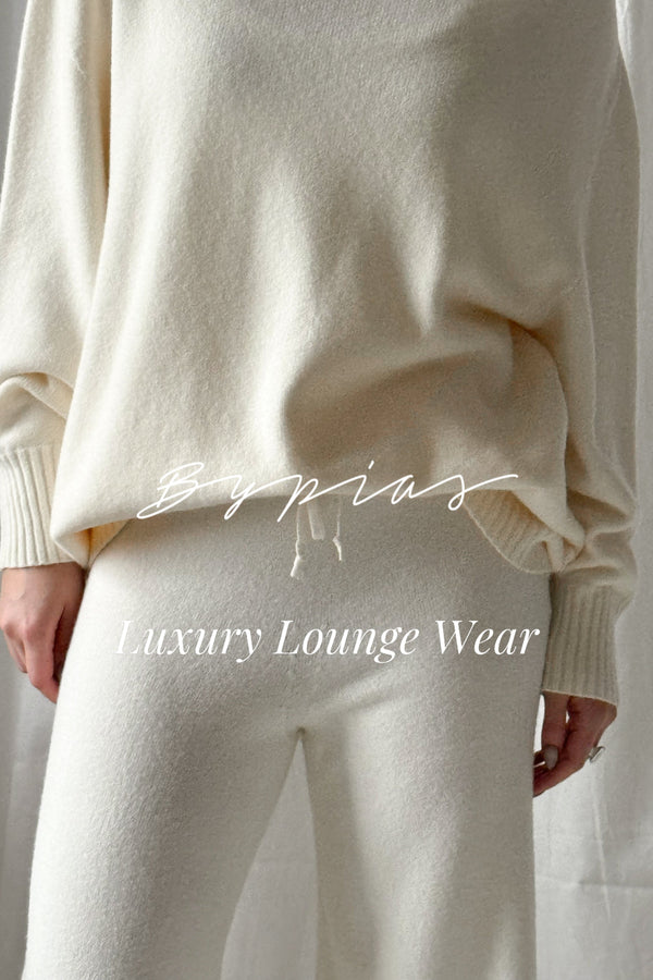 Lounge knit pants, off white