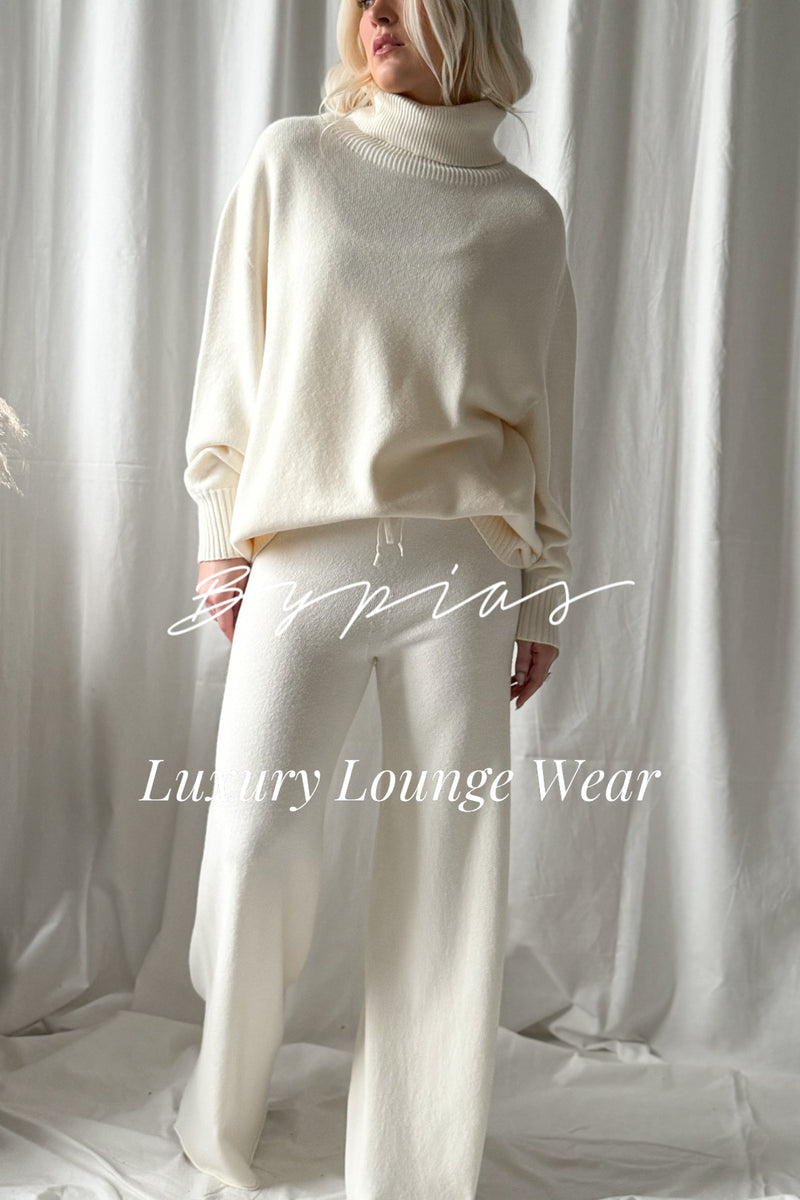 Lounge knit pants, off white